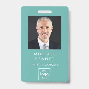 Badge Numéro de photo de l'entreprise écologique moderne
