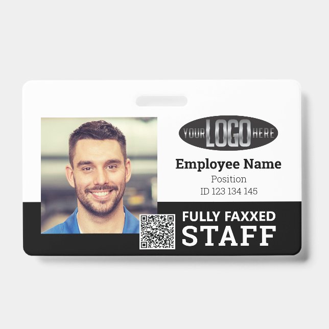 Badge Numéro de photo du personnel commercial Code QR No (Avant)
