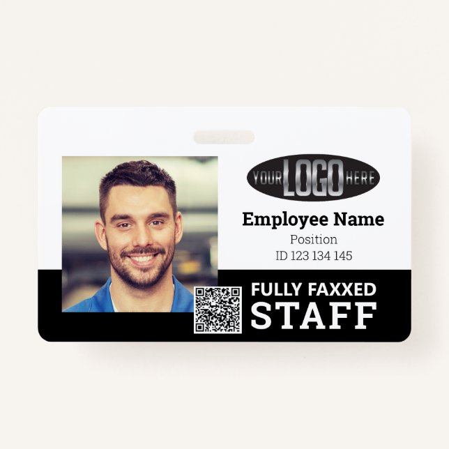 Badge Numéro de photo du personnel commercial Code QR No (Devant)