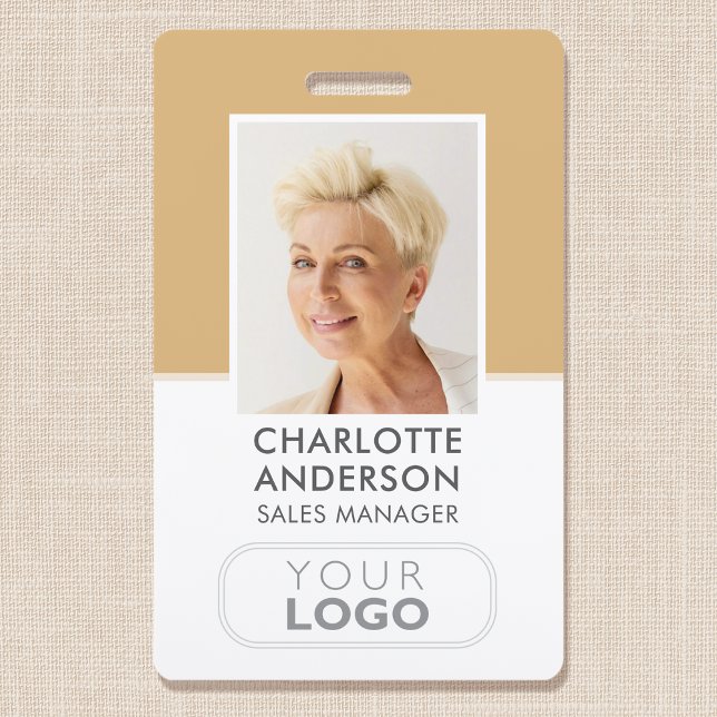 Badge Numéro d'employé moderne Nom de l'entreprise Logo  (Créateur téléchargé)