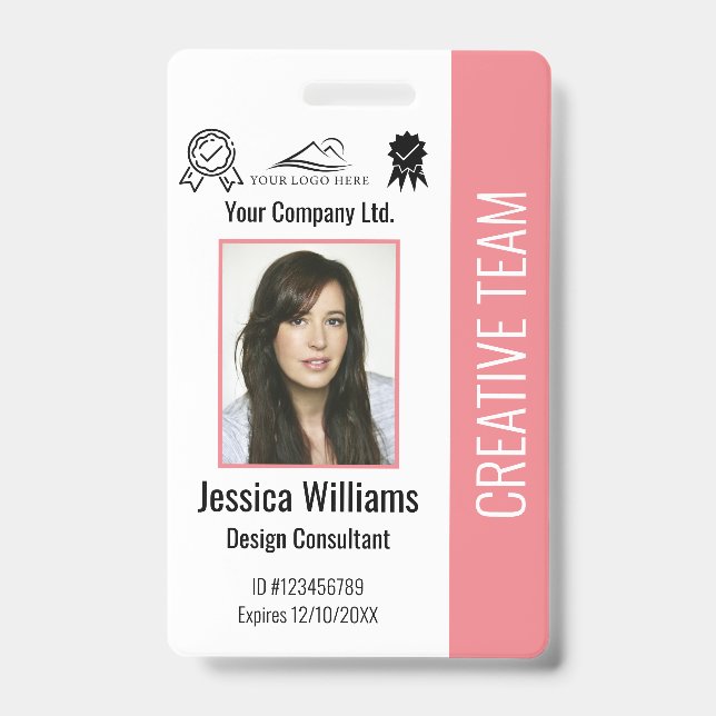 Badge Numéro photo de l'employé personnalisé Sécurité de (Avant)