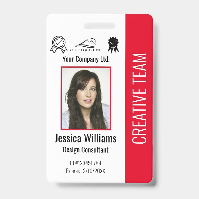 Badge Numéro photo de l'employé personnalisé Sécurité de (Avant)