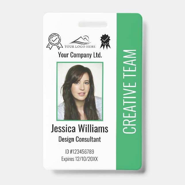 Badge Numéro photo de l'employé personnalisé Sécurité de (Avant)