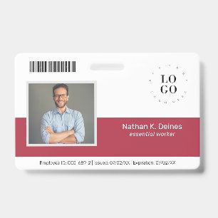 Badge Numéro photo de l'employé personnalisé Sécurité de