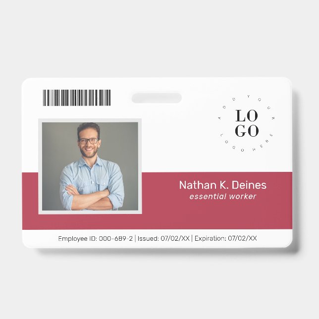 Badge Numéro photo de l'employé personnalisé Sécurité de (Avant)