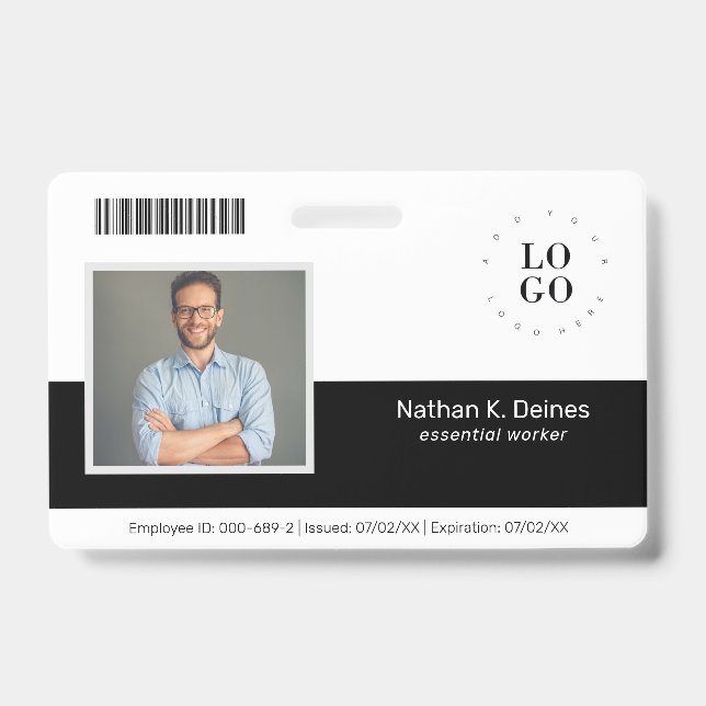 Badge Numéro photo de l'employé personnalisé Sécurité de (Avant)