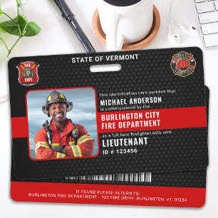 Badge Numéro photo du service d'incendie de pompier pers