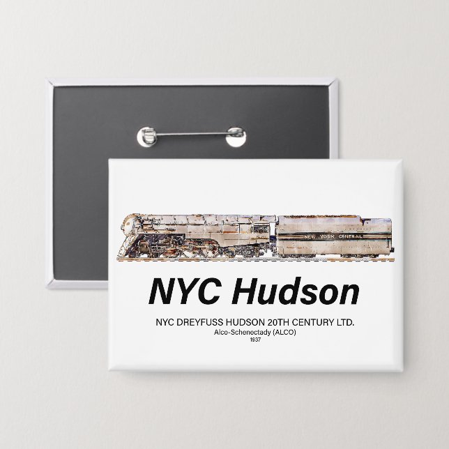 Badge NYC Dreyfuss Hudson Steam Locomotive. Profile (Recto/Verso)
