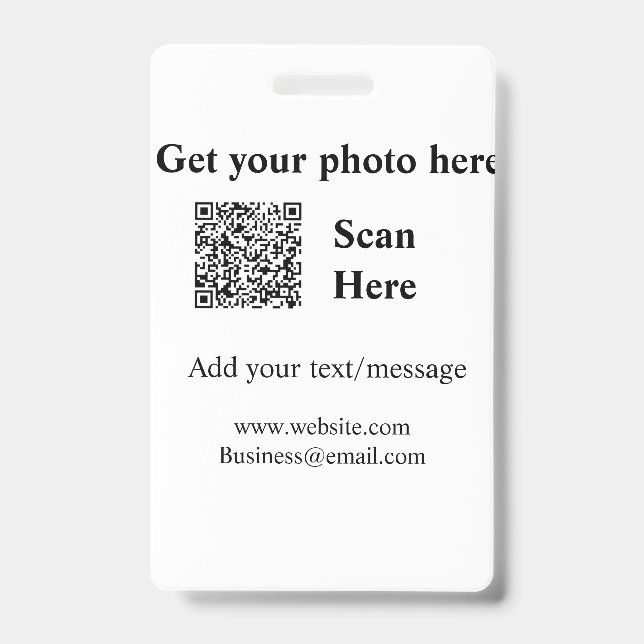 Badge Obtenez votre code QR de numérisation de photo, aj (Avant)