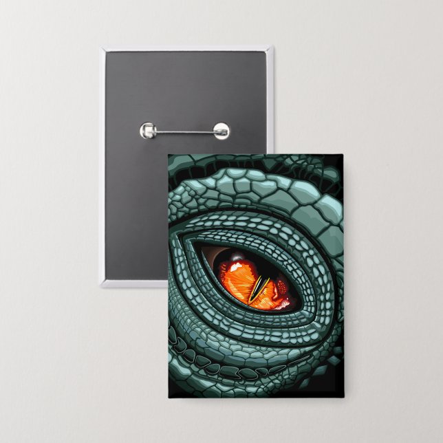 Badge Œil de prédateur reptile primal (Recto/Verso)