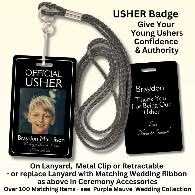 Badge officiel photo USHER noir blanc (Créateur téléchargé)
