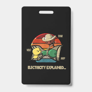 Badge Ohm Volt Amp Electricity Explique L'Électricien