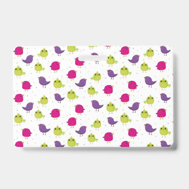 Badge Oiseaux colorés mignons (Avant)