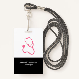 Badge Oncologiste Médicale Cancer Doctor Nom du bureau