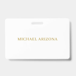 Badge Or & Blanc Minimaliste Simple Moderne
