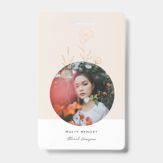 Badge Or floral minimaliste moderne