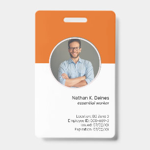 Badge Orange ID Société de photos d'identité pour empl