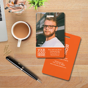 Badge Orange Modern Company Logo Photo de l'employé