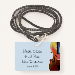 Badge Orchestre de musique violon Classe Blue Hall Pass