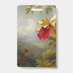 Badge Orchidées et Colibri Heade