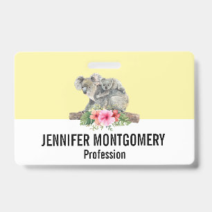 Badge Oursons koalas à l'aquarelle Maman & bébé mignons