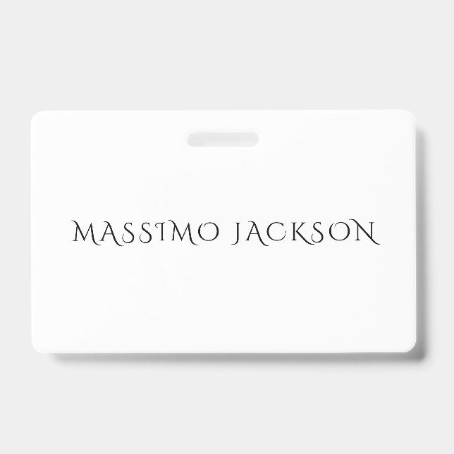 Badge Own Name Decorative Chic Plain Simple Black White (Avant)