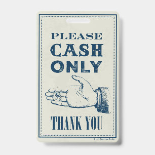 Badge Paiement en espèces uniquement, Panneau de café (p