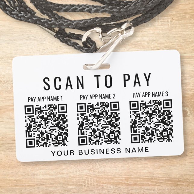 Badge Paiement par numérisation d'entreprise 3 codes QR (Créateur téléchargé)
