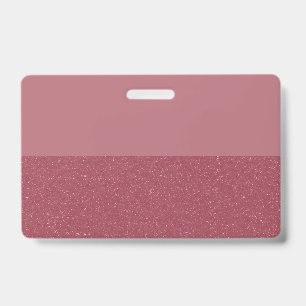 Badge Pailleté Personnalisé – Fond Or Rose