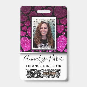 Badge Paillettes de coeurs Infirmière professionnelle CN