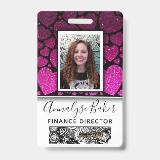 Badge Paillettes de coeurs Infirmière professionnelle CN