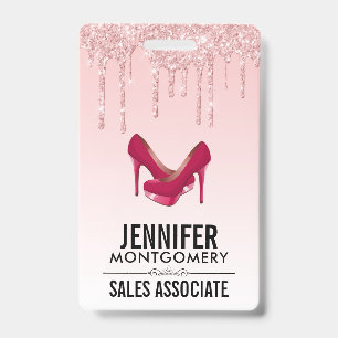Badge Paillettes roses modernes et talons hauts