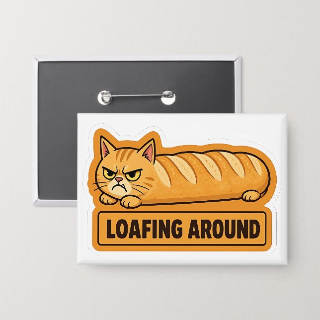 Badge Pain de chat drôle à traîner  (Recto/Verso)
