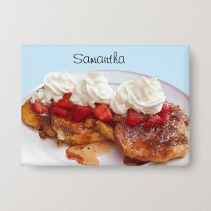 Badge Pain Sucré Aux Fraises Et À La Crème