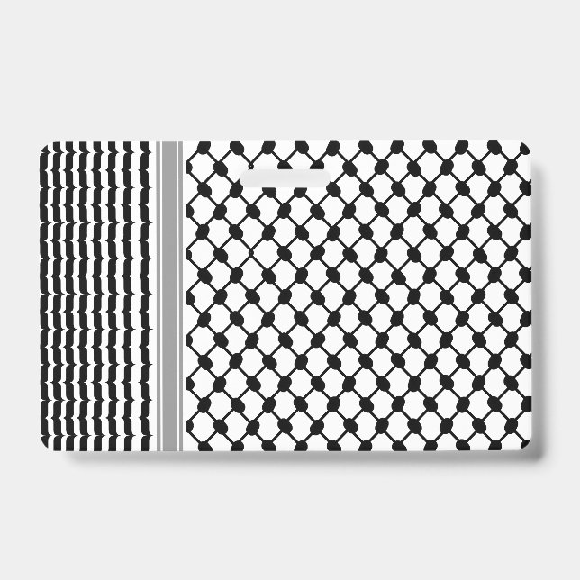 Badge Palestinienne Hatta Keffiyeh Kufiya Folk (2 Motifs (Front)