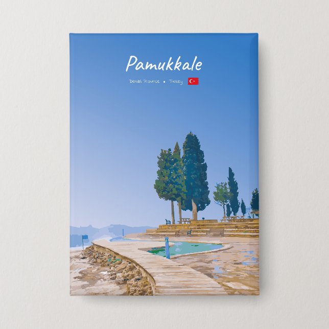 Badge Pamukkale, Turquie - Piscines thermales (Recto)