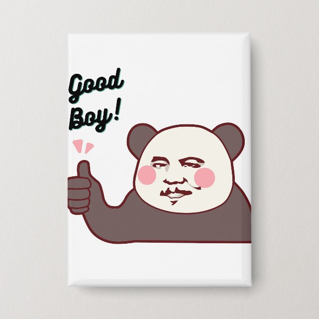 Badge Panda pouce levé mème drôle (Recto)