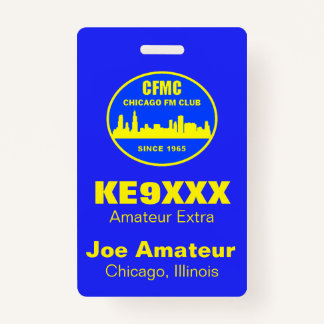 Badge Panneau d'appel vertical du CMFC et insigne de nom