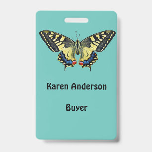 Badge Papillon jaune et noir