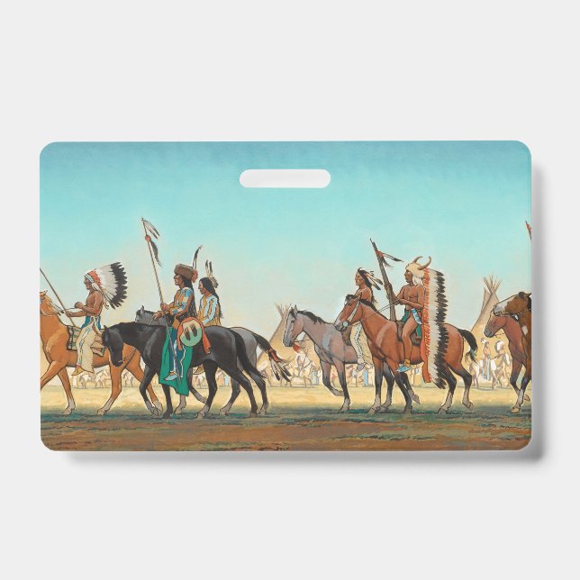 Badge Parade des guerriers par Maynard Dixon (Avant)
