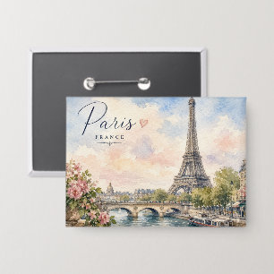 Badge Paris France tour Eiffel rivière seine