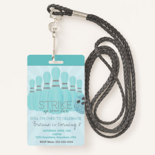 Badge Partie de bowling, passage de VIP, invitation,