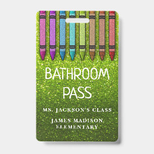 Badge Parties scintillant arc-en-ciel Crayons Salle de b