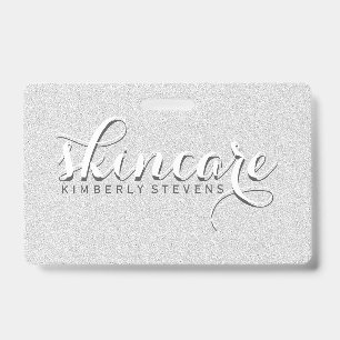 Badge Parties scintillant blanche