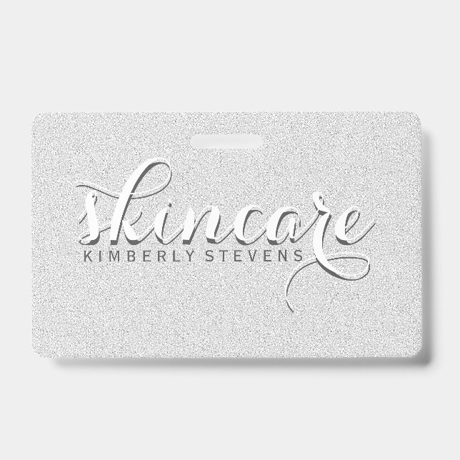Badge Parties scintillant blanche (Avant)