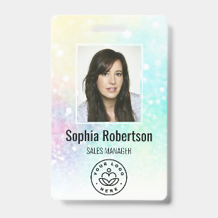 Badge Parties scintillant de code de barre de photos de 