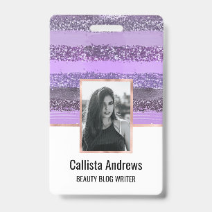 Badge Parties scintillant de peinture violet chic pour f