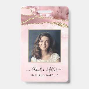 Badge Parties scintillant en or rose Agate Maquillage de