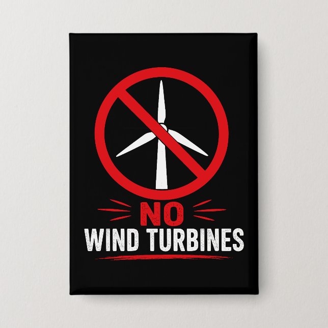 Badge Pas d'éoliennes protestation rurale (Recto)