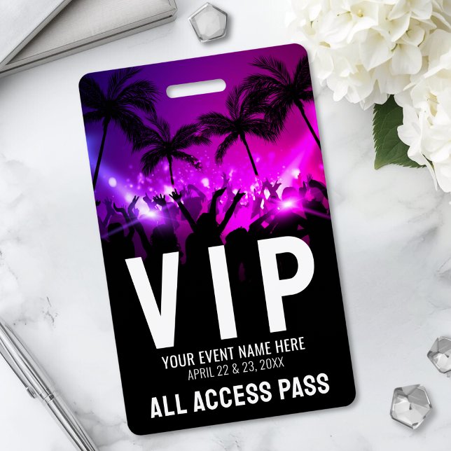 Badge Pass Accès Illimité Événement VIP (All Access Pass Event VIP Badge )